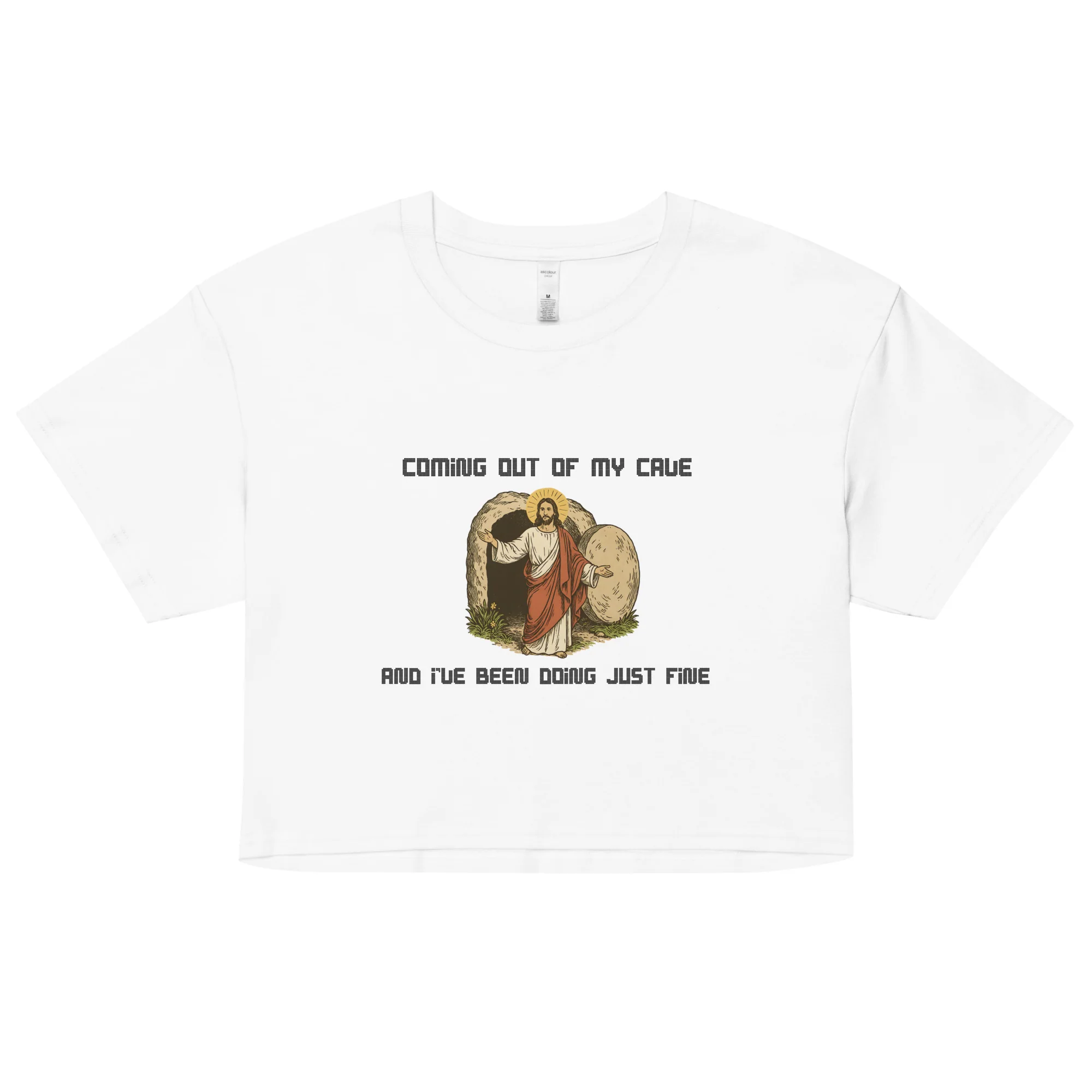 Coming out of my Cave and I've been doing just fine Women’s crop top - Image 5