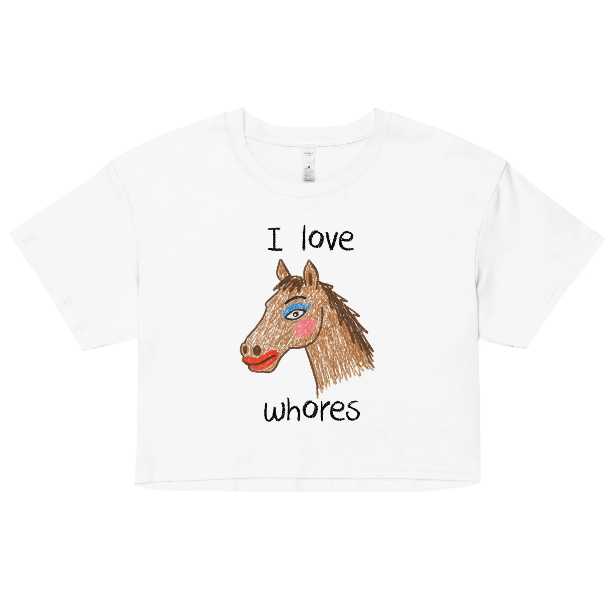 I Love Whores Women’s crop top - Image 4