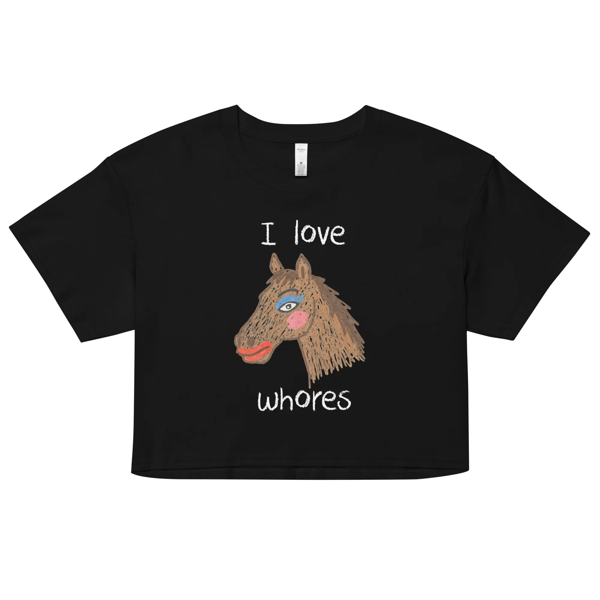 I Love Whores Women’s crop top - Image 6