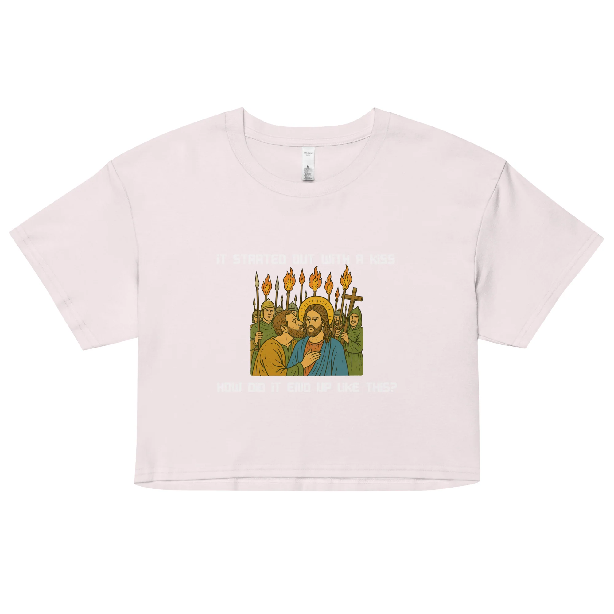 It was only a kiss How did it end up like this Jesus & Judas Women’s crop top - Image 4